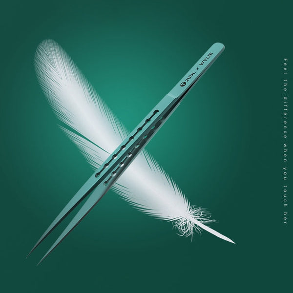 2UUL & WYLIE Ti11 Titanium Alloy Straight Tip Tweezers, Ti11