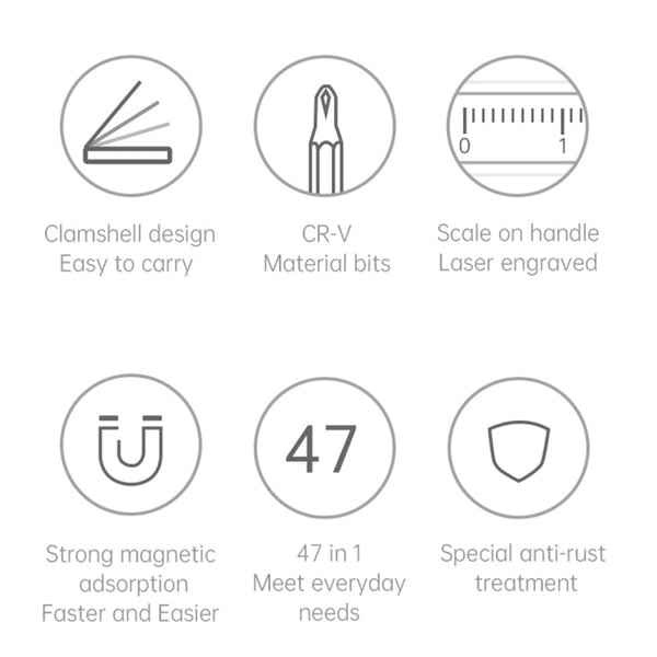 JAKEMY JM-8180 47 in 1 CR-V Precision Magnetic Screwdriver Set, JM-8180 (White)