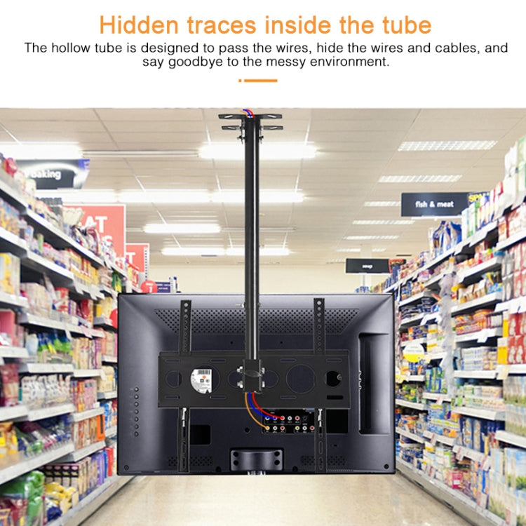 32-65 inch Universal Height & Angle Adjustable Single Screen TV Wall-mounted Ceiling Dual-use Bracket, Retractable Range: 0.5-2m