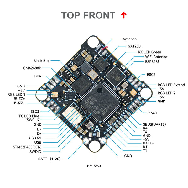 F4 1S 12A AIO Brushless Flight Controller V3