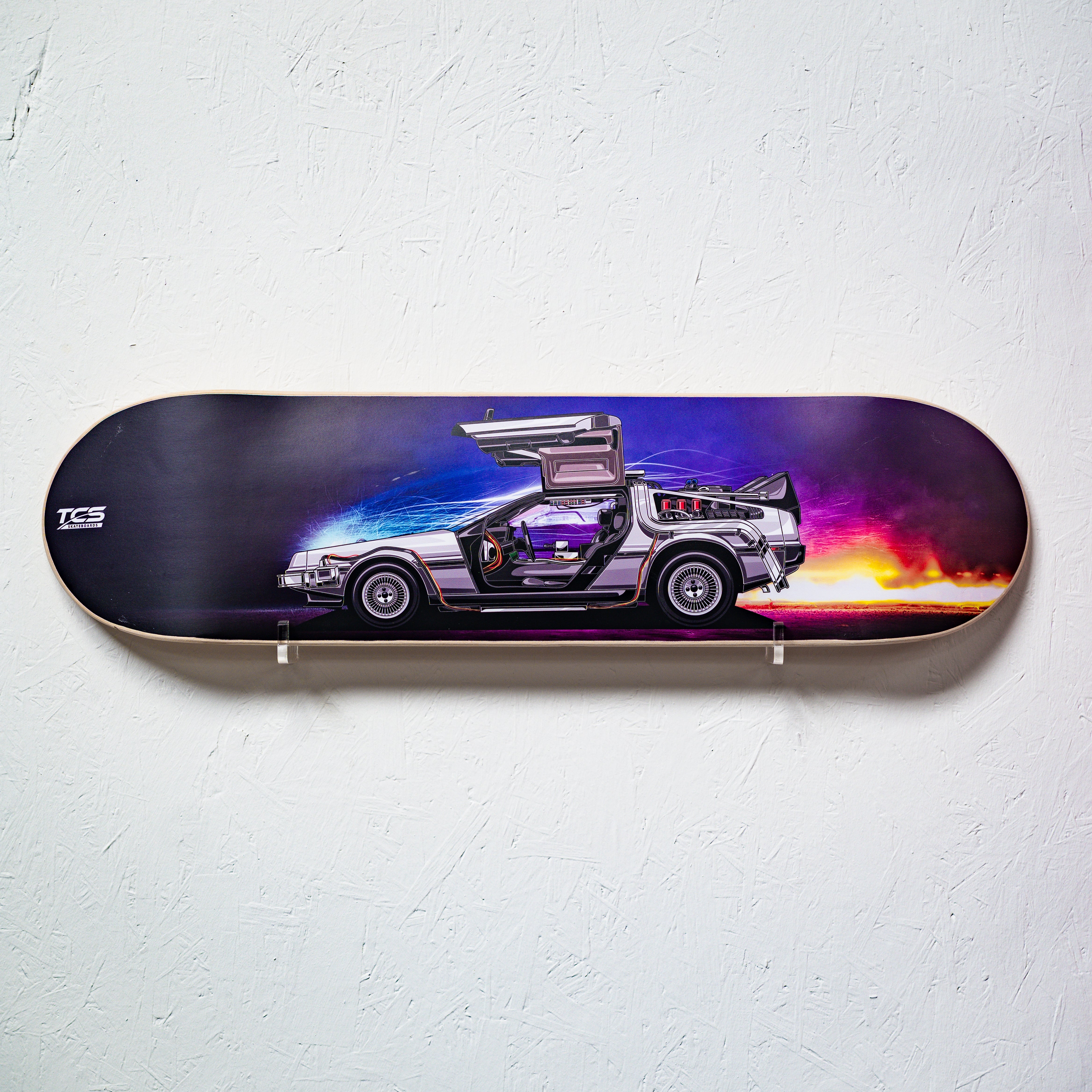 Back To The Future Inspired DeLorean DMC-12, Skate Deck Wall Art