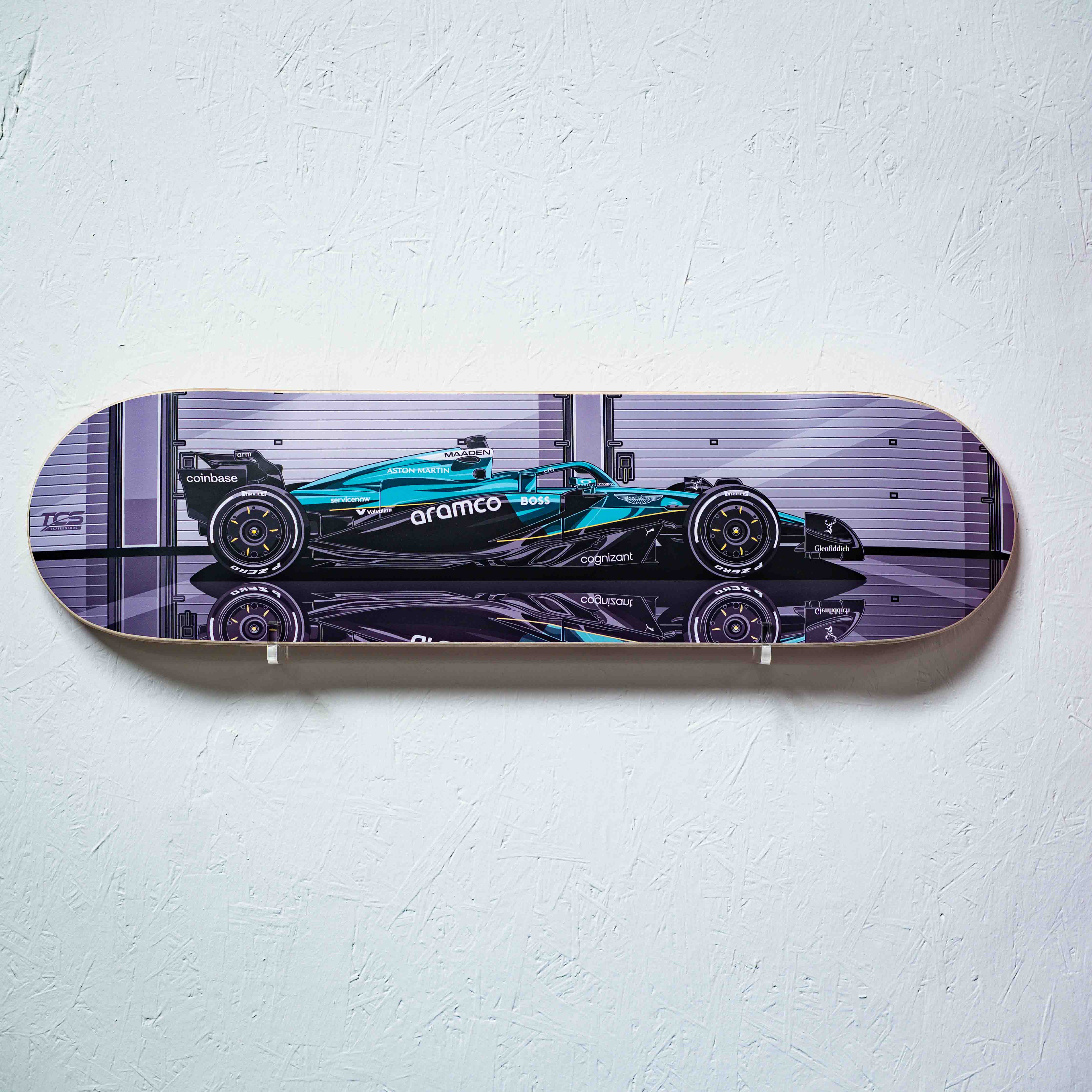 Formula 1 Aston Martin AMR25 Race Car Skate Deck Wall Art