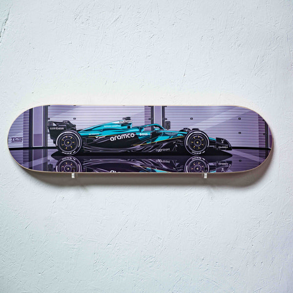 Formula 1 Aston Martin AMR25 Race Car Skate Deck Wall Art