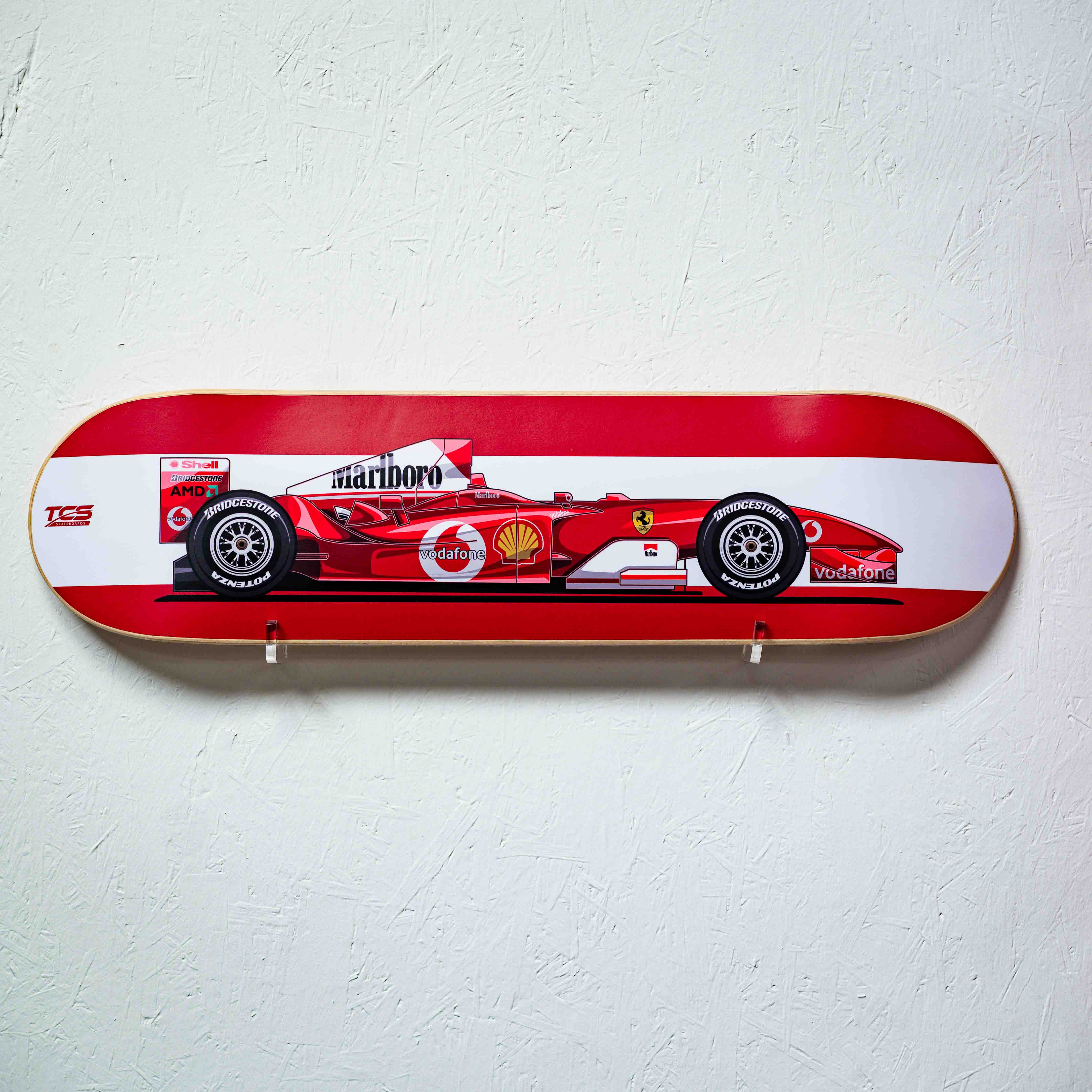 Michael Schumacher's 2004 Ferrari Formula 1 Skate Deck Wall Art
