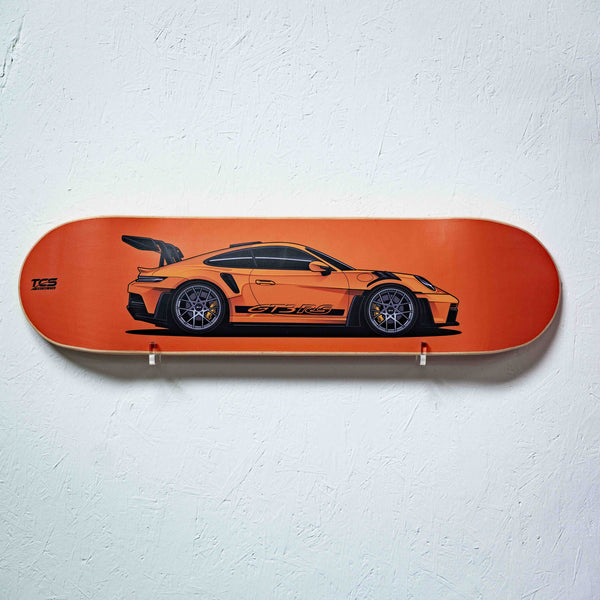 Porsche 911 GT3 RS Skate Deck Wall Art - Orange