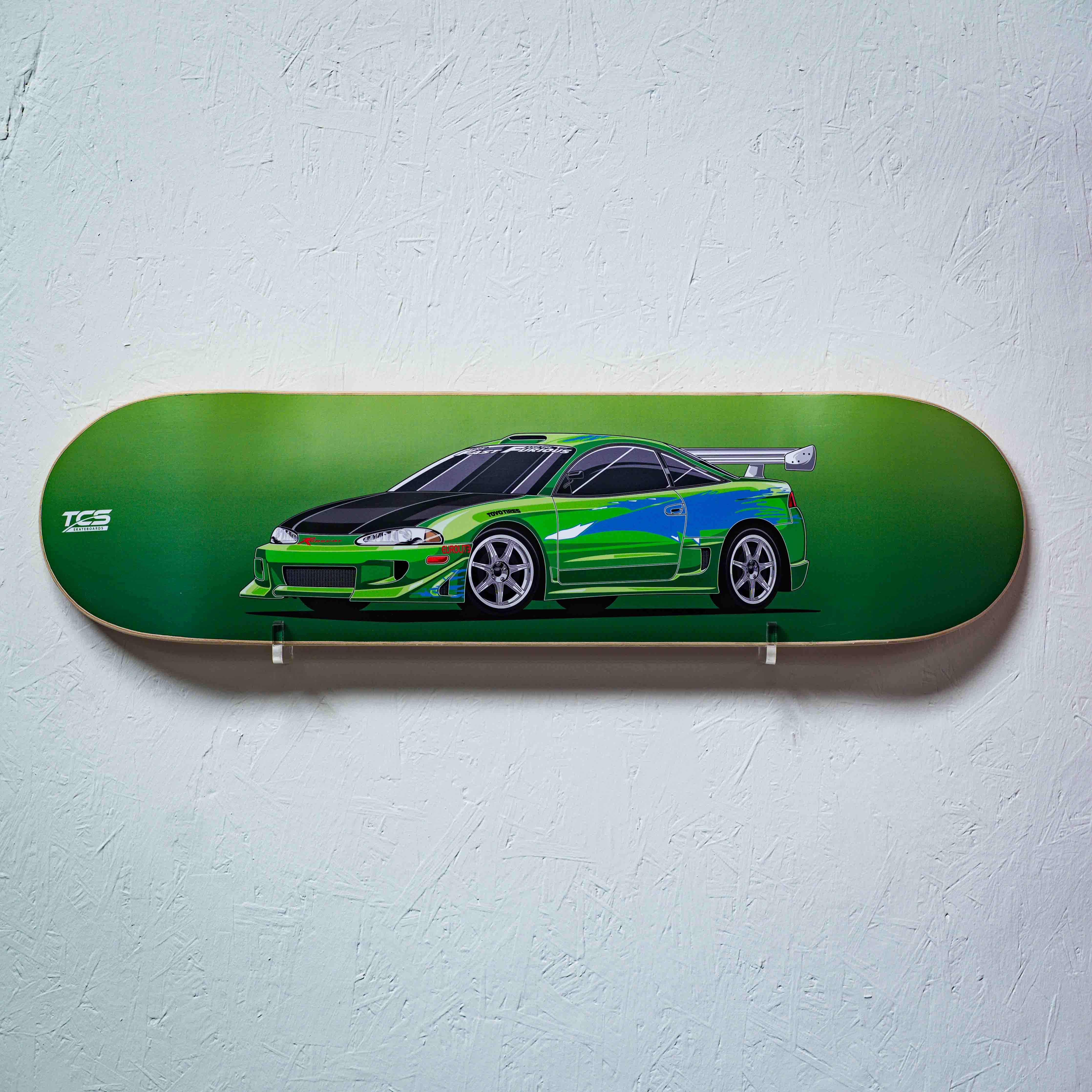 Fast and Furious inspired Mitsubishi Eclipse Skate Deck Wall Art