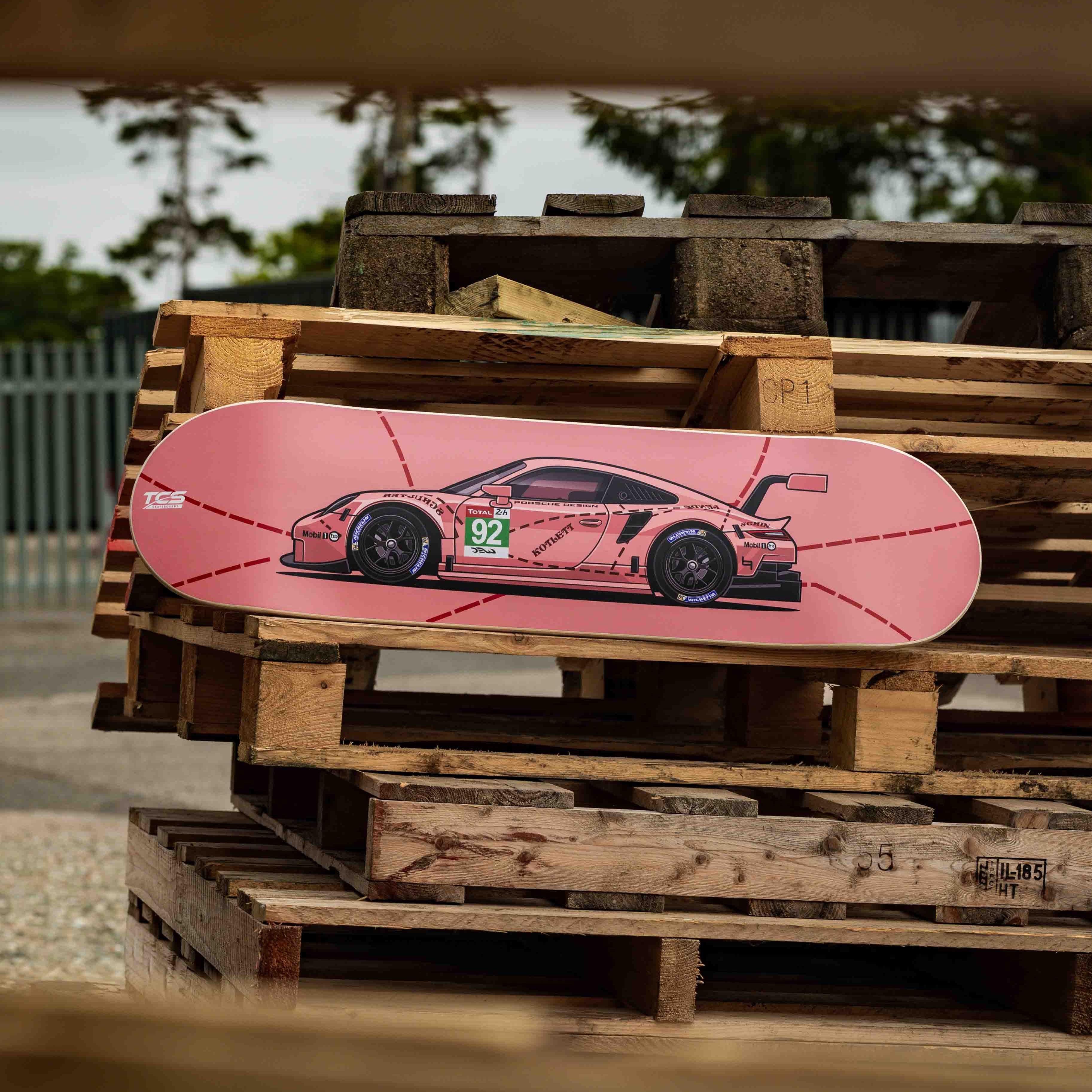 Porsche 911 Pink Pig RSR Skate Deck Wall Art