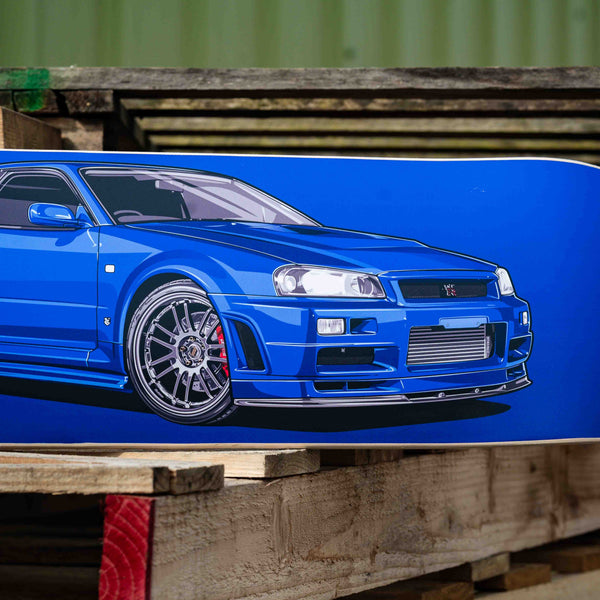 Paul Walker's R34 Skyline GT-R Skate Deck Wall Art
