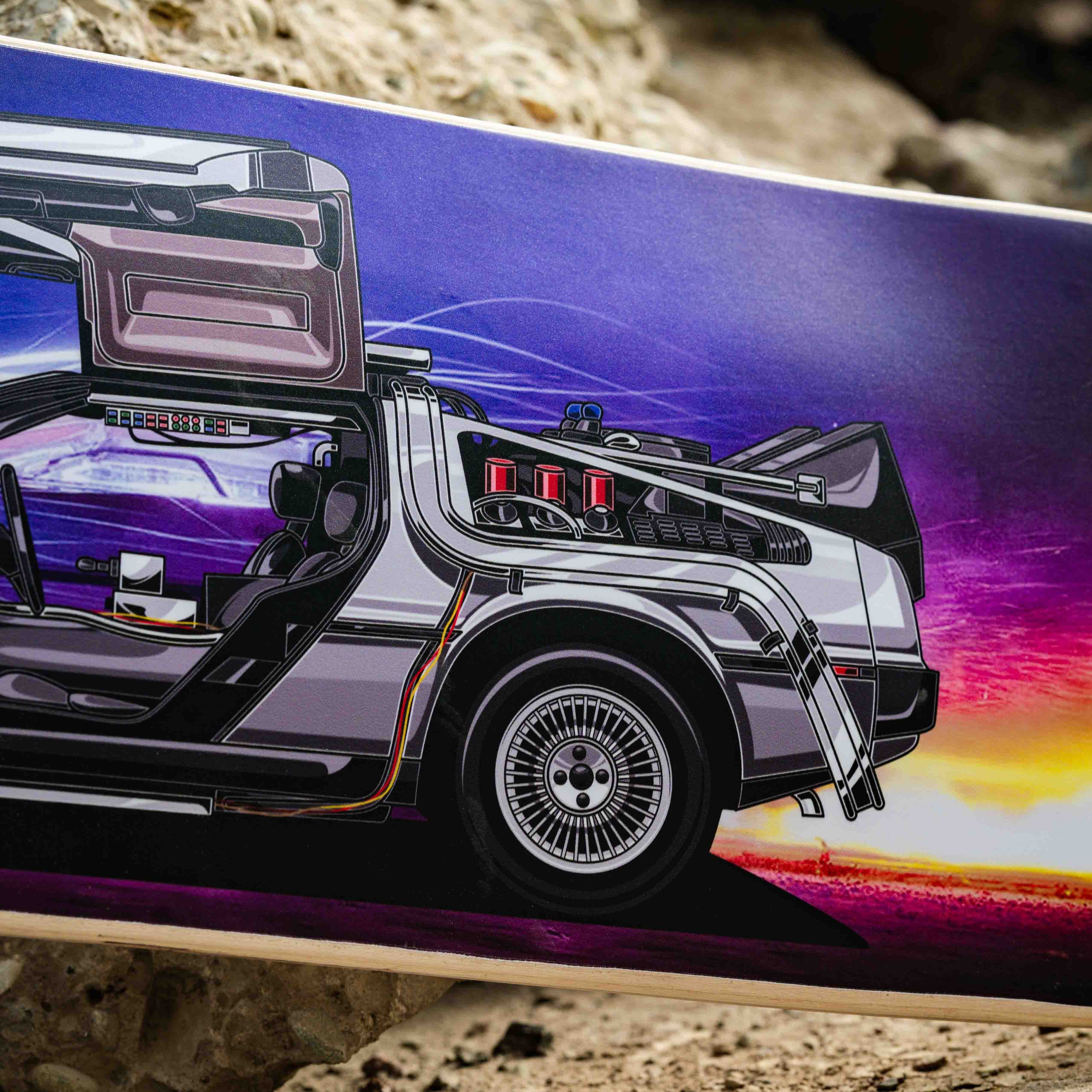 Back To The Future Inspired DeLorean DMC-12, Skate Deck Wall Art