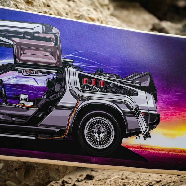 Back To The Future Inspired DeLorean DMC-12, Skate Deck Wall Art