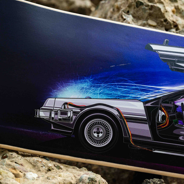 Back To The Future Inspired DeLorean DMC-12, Skate Deck Wall Art