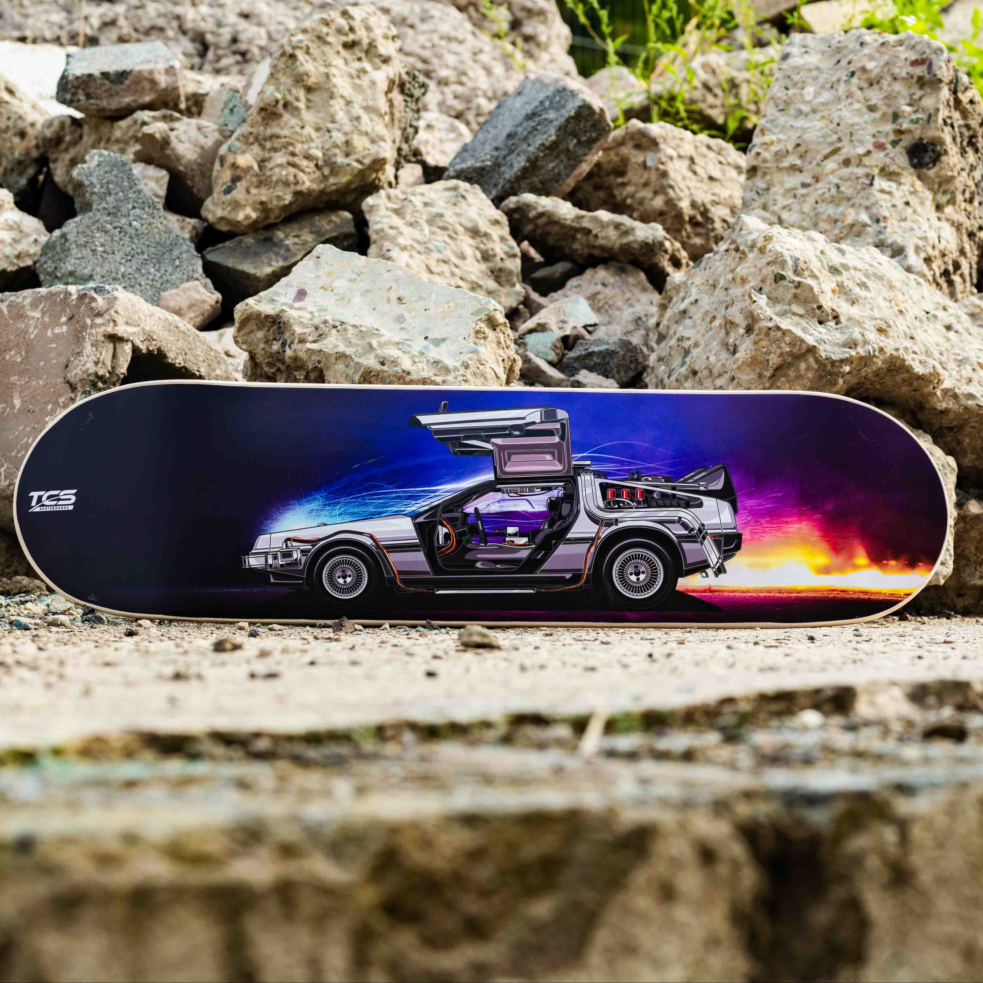 Back To The Future Inspired DeLorean DMC-12, Skate Deck Wall Art