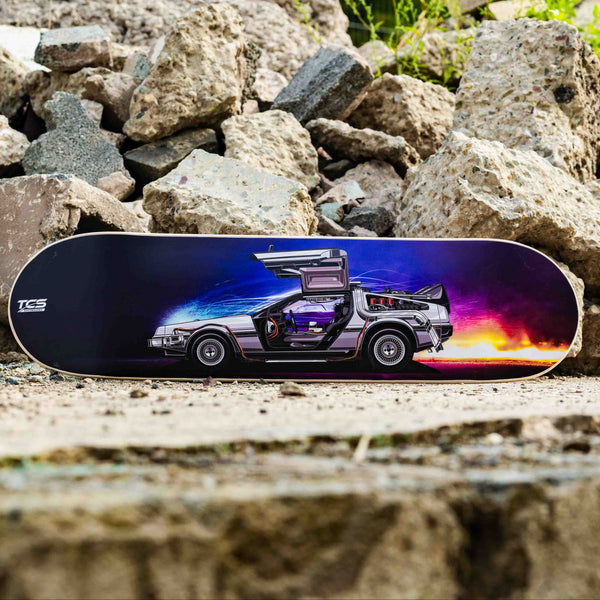 Back To The Future Inspired DeLorean DMC-12, Skate Deck Wall Art