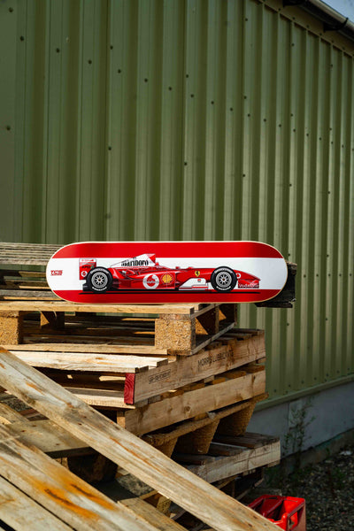 Michael Schumacher's 2004 Ferrari Formula 1 Skate Deck Wall Art