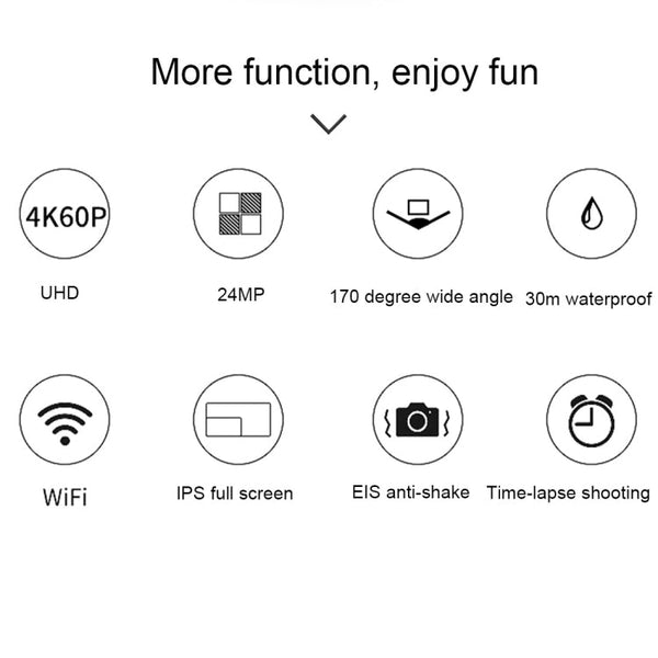 C1 Dual-Screen 2.0 inch + 1.3 inch Screen Anti-shake 4K WiFi Sport Action Camera Camcorder with Waterproof Housing Case,  Allwinner V316, 170 Degrees Wide Angle