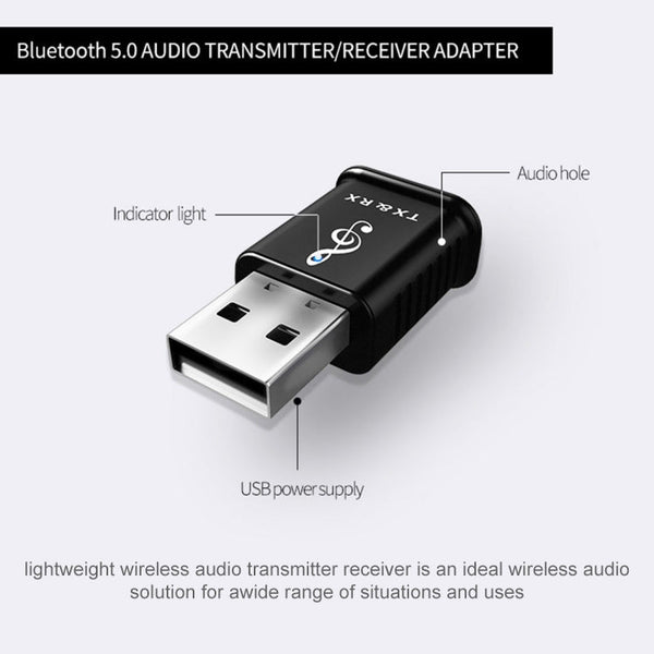 MSD168 2 in 1 Bluetooth Transmitter Receiver Mini 3.5mm AUX Stereo Wireless Bluetooth 5.0 Adapter For Car TV PC MP3
