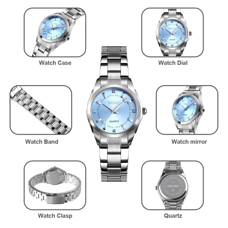 SKmei 1620 Delicate Rhinestone Creative Casual Waterproof Quartz Women Watch Steel Strap Watch