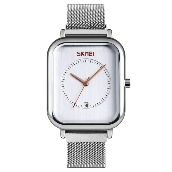 SKMEI 9207 Fashion Creative Simple Watch Men Magnetic Buckle Mesh Belt Steel Belt Couple Quartz Watch