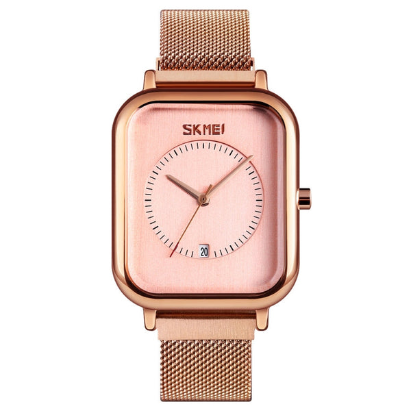 SKMEI 9207 Fashion Creative Simple Watch Men Magnetic Buckle Mesh Belt Steel Belt Couple Quartz Watch