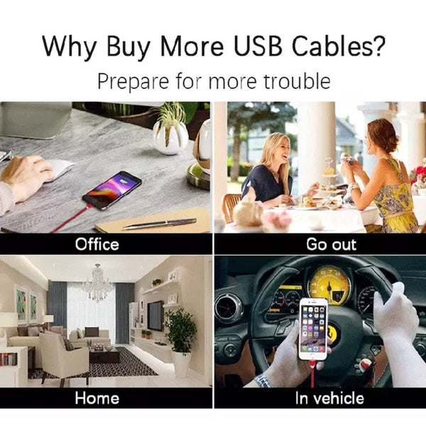 2 in 1 USB to 8 Pin + Micro USB Magnetic Metal Interface Nylon Braided Charging Cable, Length: 1m, 1m