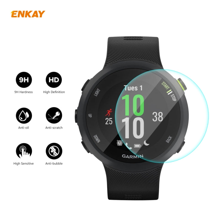 2 PCS ENKAY Hat-Prince 0.2mm 9H 2.15D Curved Edge Tempered Glass Screen Protector  Watch Film, For Garmin Forerunner 45 / 45S, For Garmin Forerunner 735 / 735XT, For Garmin Instinct Tactical, For Garmin Approach S62, For Garmin Swim 2