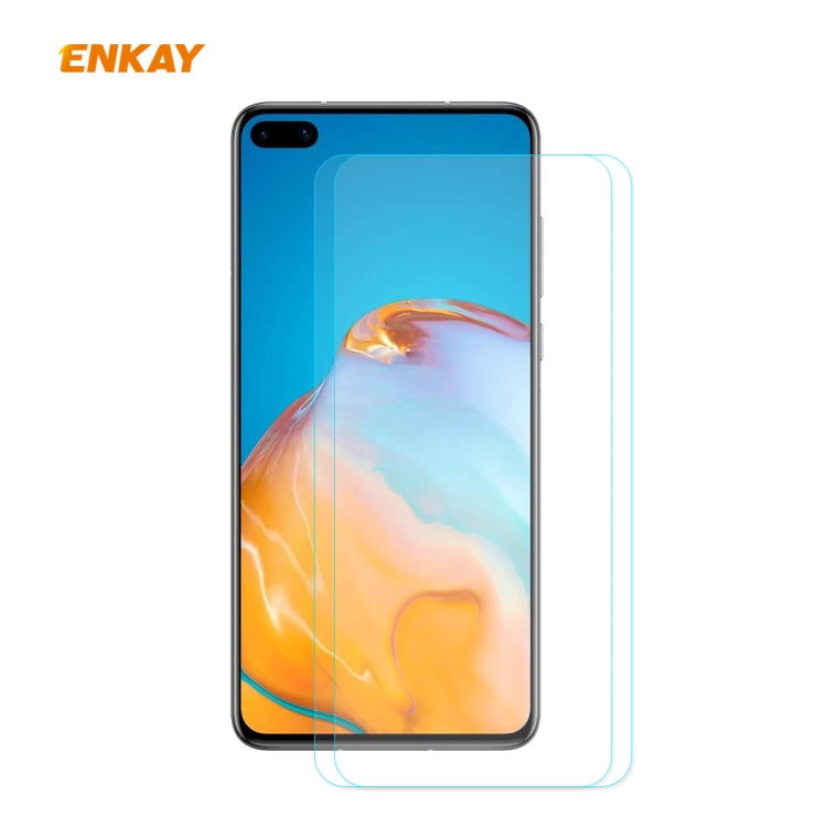2 PCS ENKAY Hat-Prince 0.26mm 9H 2.5D Curved Edge Tempered Glass Film