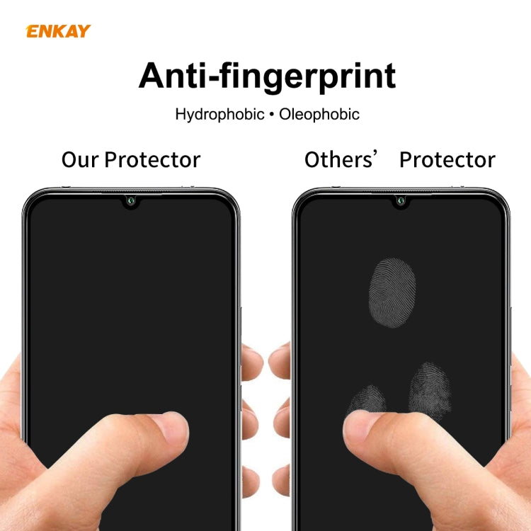 2 PCS ENKAY Hat-Prince Full Glue 0.26mm 9H 2.5D Tempered Glass Full Coverage Film