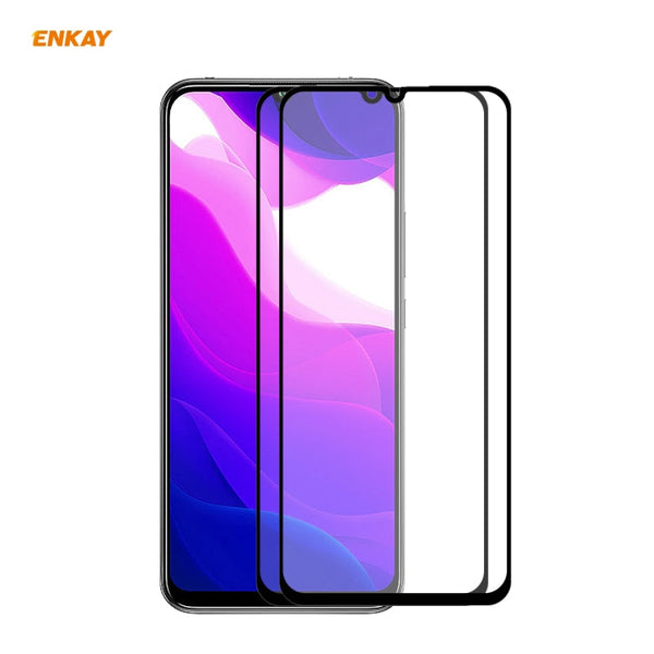 2 PCS ENKAY Hat-Prince Full Glue 0.26mm 9H 2.5D Tempered Glass Full Coverage Film