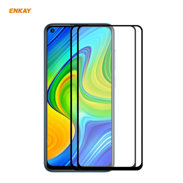2 PCS ENKAY Hat-Prince Full Glue 0.26mm 9H 2.5D Tempered Glass Full Coverage Film