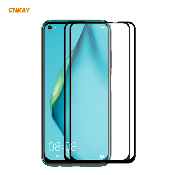 2 PCS ENKAY Hat-Prince Full Glue 0.26mm 9H 2.5D Tempered Glass Full Coverage Film