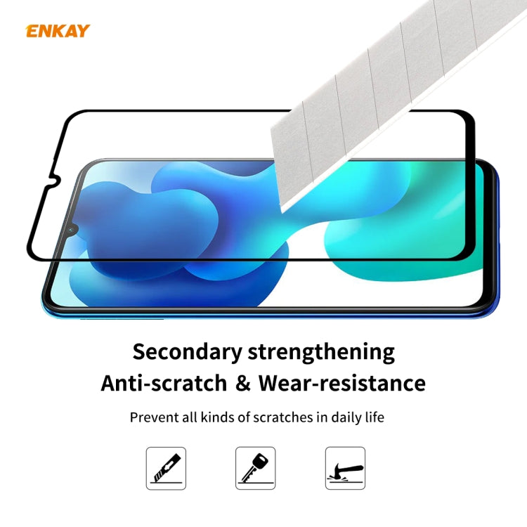 5 PCS ENKAY Hat-Prince Full Glue 0.26mm 9H 2.5D Tempered Glass Full Coverage Film