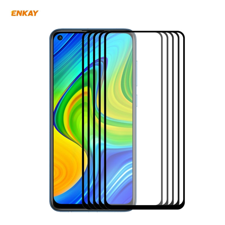 5 PCS ENKAY Hat-Prince Full Glue 0.26mm 9H 2.5D Tempered Glass Full Coverage Film