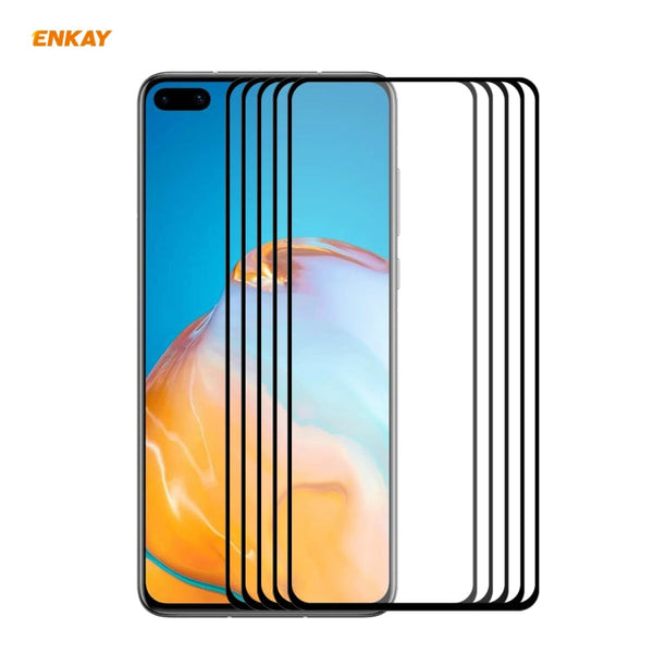 5 PCS ENKAY Hat-Prince Full Glue 0.26mm 9H 2.5D Tempered Glass Full Coverage Film