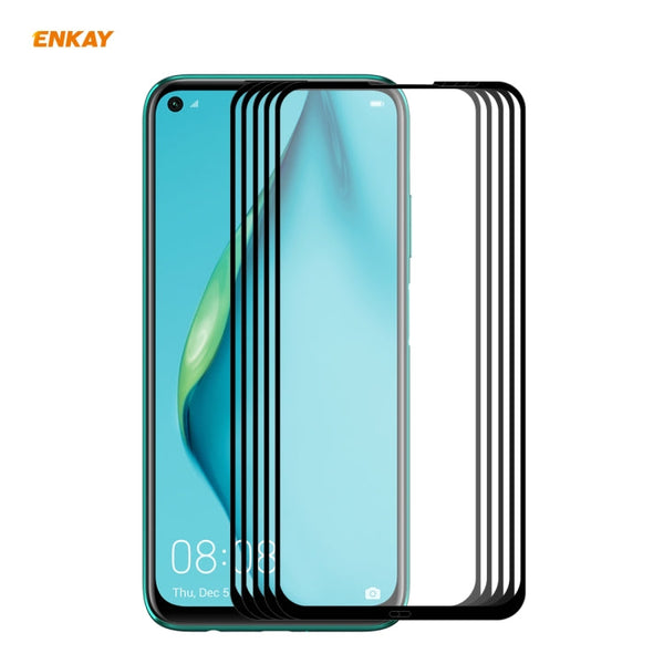 5 PCS ENKAY Hat-Prince Full Glue 0.26mm 9H 2.5D Tempered Glass Full Coverage Film