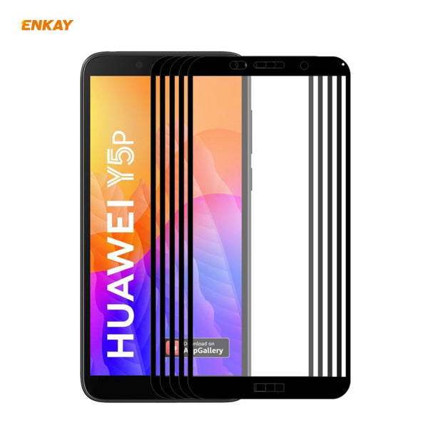5 PCS ENKAY Hat-Prince Full Glue 0.26mm 9H 2.5D Tempered Glass Full Coverage Film