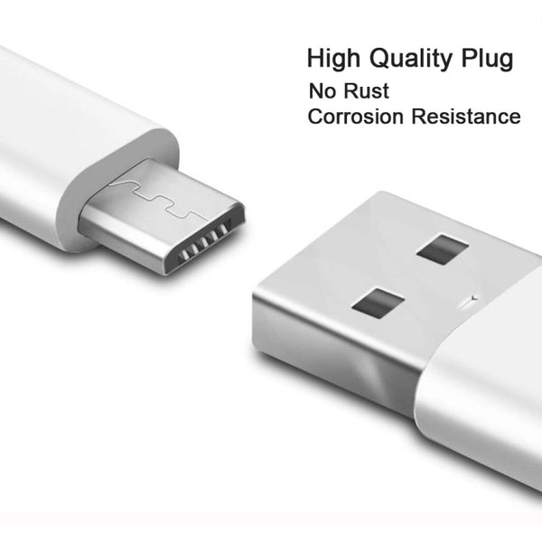 2.4A USB Male to Micro USB Male Interface Charge Cable, Length: 1m(White)