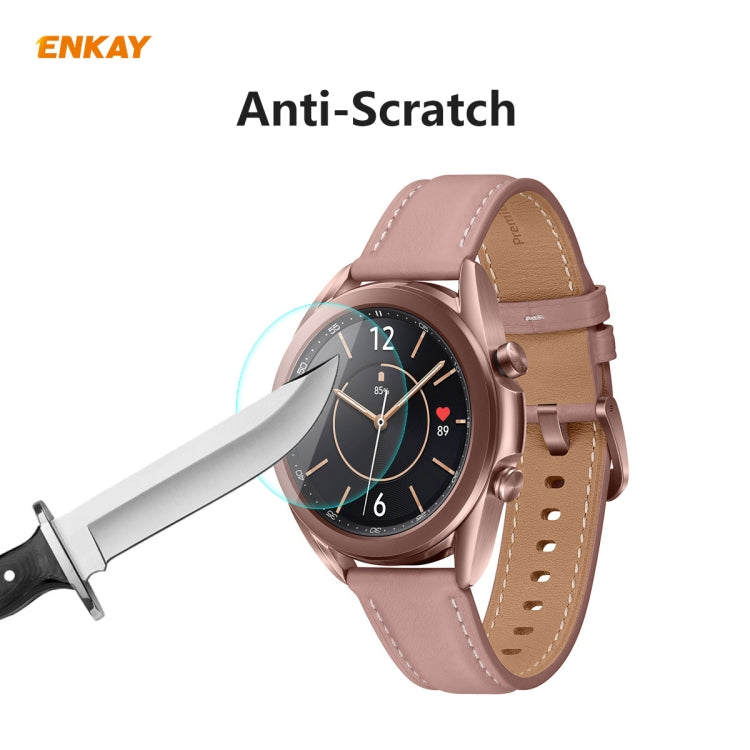 2 PCS ENKAY Hat-Prince 0.2mm 9H 2.15D Curved Edge Tempered Glass Screen Protector Watch Film, For Samsung Galaxy Watch 3 45mm, For Samsung Galaxy Watch 3 41mm