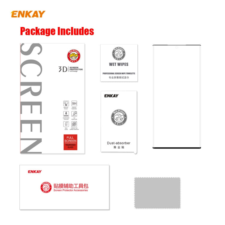 For Samsung Galaxy Note 20 Ultra ENKAY Hat-Prince 0.26mm 9H 3D Explosion-proof Full Screen Curved Heat Bending Tempered Glass Film