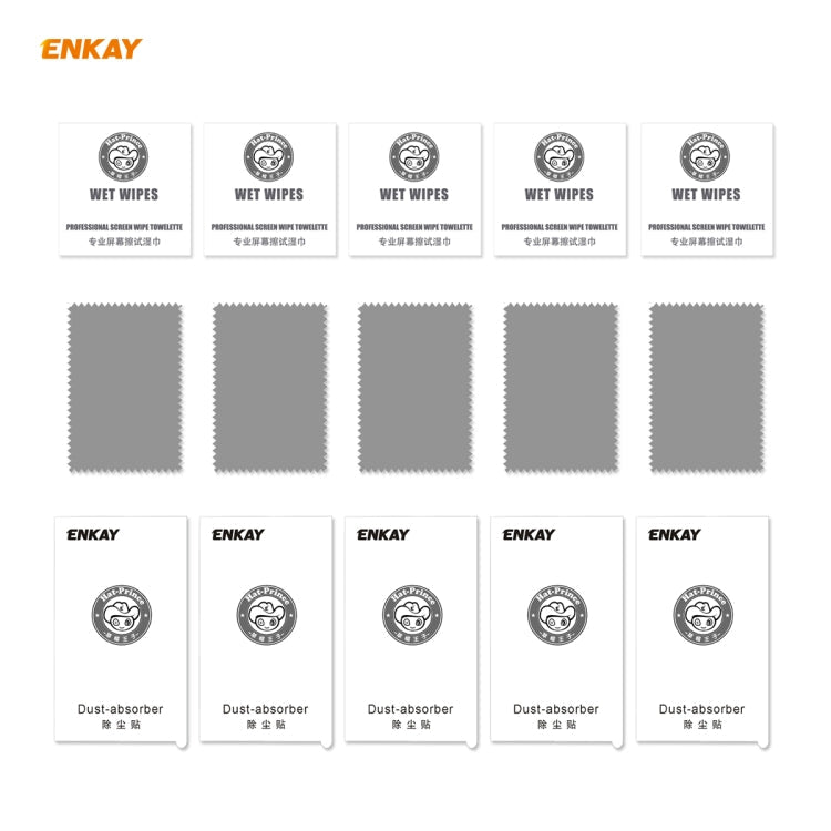 5 PCS ENKAY Hat-Prince 0.26mm 9H 6D Curved Full Screen Eye Protection Green Film Tempered Glass Protector