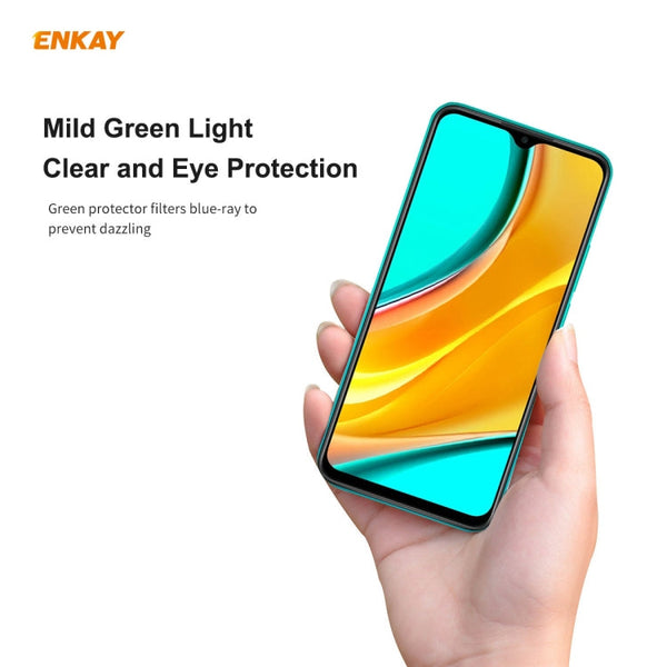 5 PCS ENKAY Hat-Prince 0.26mm 9H 6D Curved Full Screen Eye Protection Green Film Tempered Glass Protector