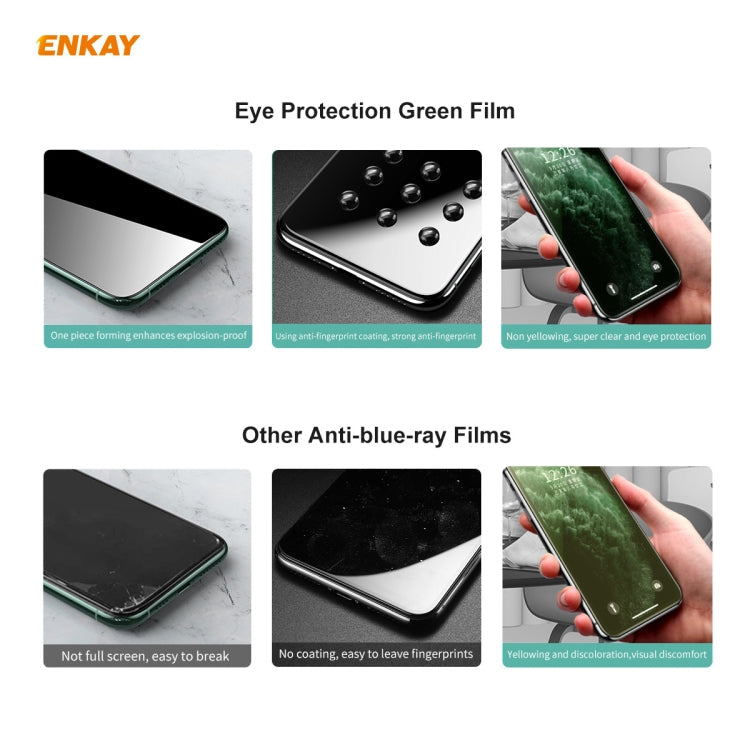 5 PCS ENKAY Hat-Prince 0.26mm 9H 6D Curved Full Screen Eye Protection Green Film Tempered Glass Protector