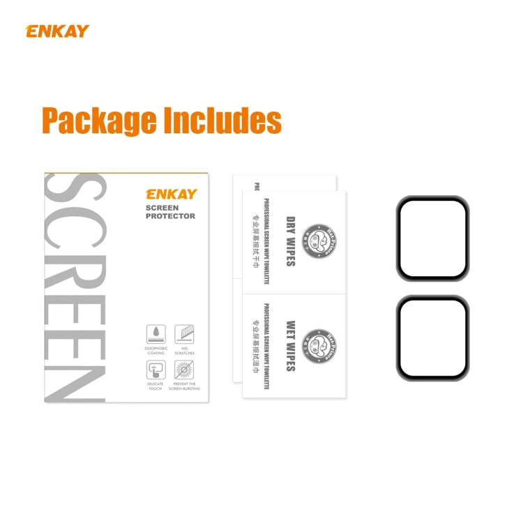 2 PCS ENKAY Hat-Prince 0.2mm 9H Surface Hardness 3D Explosion-proof Aluminum Alloy Edge Full Screen Tempered Glass Screen Film