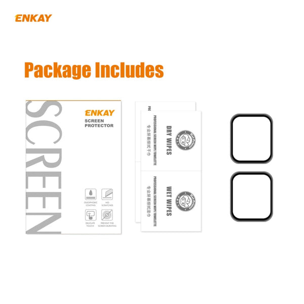 2 PCS ENKAY Hat-Prince 0.2mm 9H Surface Hardness 3D Explosion-proof Aluminum Alloy Edge Full Screen Tempered Glass Screen Film