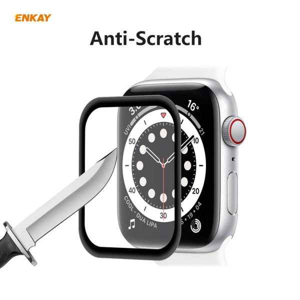 2 PCS For Apple Watch Series 6/5/4/SE 40mm ENKAY Hat-Prince 3D Full Screen PET Curved Hot Bending HD Screen Protector Film