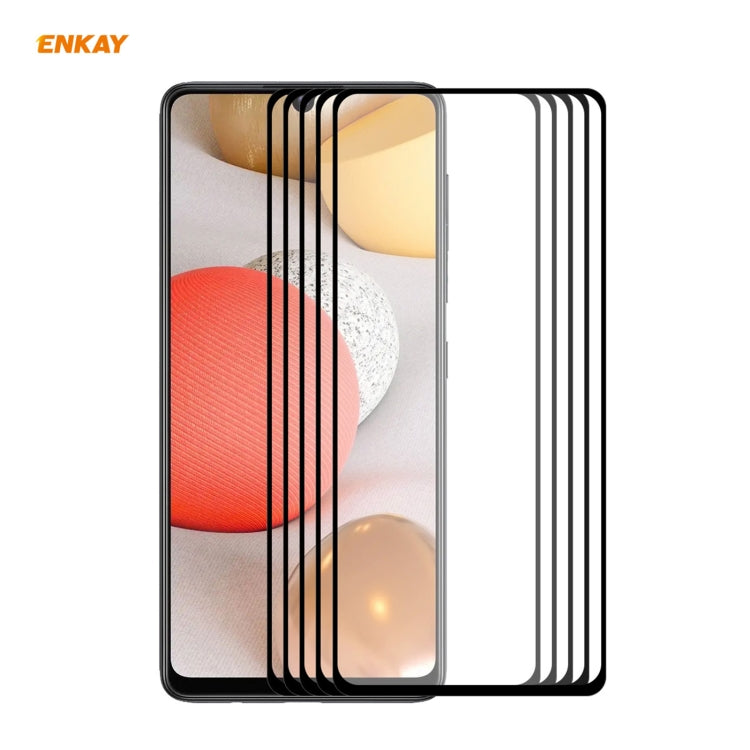 5 PCS ENKAY Hat-Prince Full Glue 0.26mm 9H 2.5D Tempered Glass Full Coverage Film