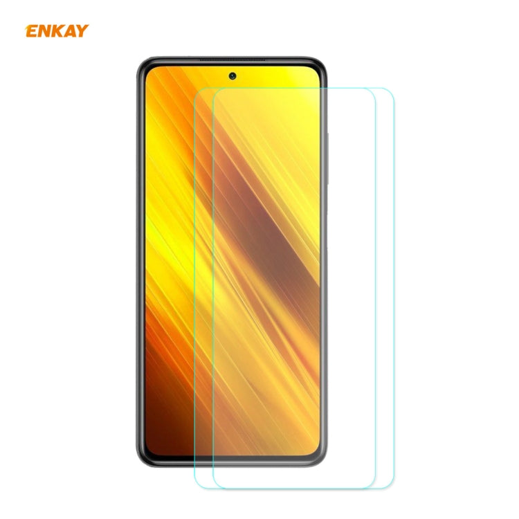2 PCS ENKAY Hat-Prince 0.26mm 9H 2.5D Curved Edge Tempered Glass Film