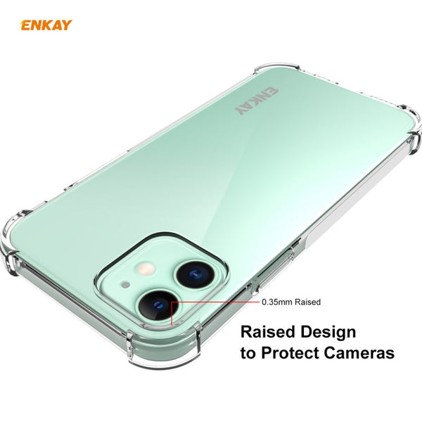 Hat-Prince ENKAY 2 in 1 Clear TPU Soft Case Shockproof Cover + 0.26mm 9H 2.5D Full Glue Full Coverage Tempered Glass Protector Film, For iPhone 12 mini, For iPhone 12 / 12 Pro, For iPhone 12 Pro Max