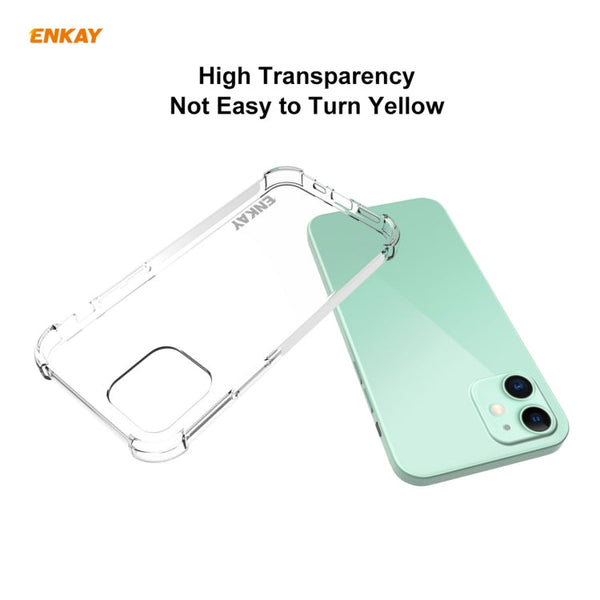 Hat-Prince ENKAY 2 in 1 Clear TPU Soft Case Shockproof Cover + 0.26mm 9H 2.5D Full Glue Full Coverage Tempered Glass Protector Film, For iPhone 12 mini, For iPhone 12 / 12 Pro, For iPhone 12 Pro Max