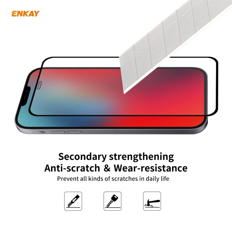 Hat-Prince ENKAY 2 in 1 Clear TPU Soft Case Shockproof Cover + 0.26mm 9H 2.5D Full Glue Full Coverage Tempered Glass Protector Film, For iPhone 12 mini, For iPhone 12 / 12 Pro, For iPhone 12 Pro Max