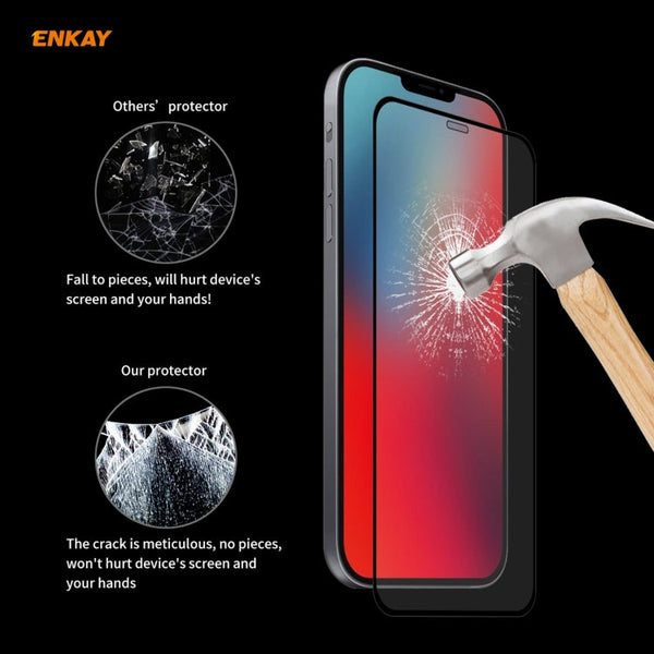 Hat-Prince ENKAY 2 in 1 Clear TPU Soft Case Shockproof Cover + 0.26mm 9H 2.5D Full Glue Full Coverage Tempered Glass Protector Film, For iPhone 12 mini, For iPhone 12 / 12 Pro, For iPhone 12 Pro Max